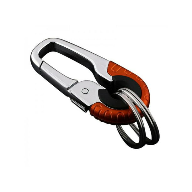 Stainless Steel Keychain Key Ring Hook Outdoor Buckle Carabiner Climbing Orange 